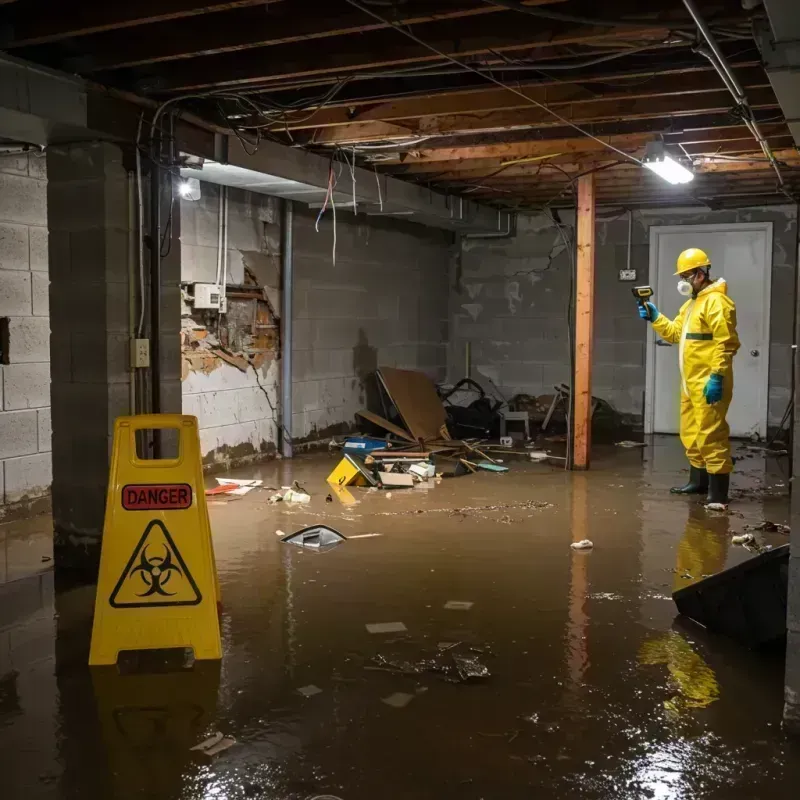 Flooded Basement Electrical Hazard in Pike County, IL Property