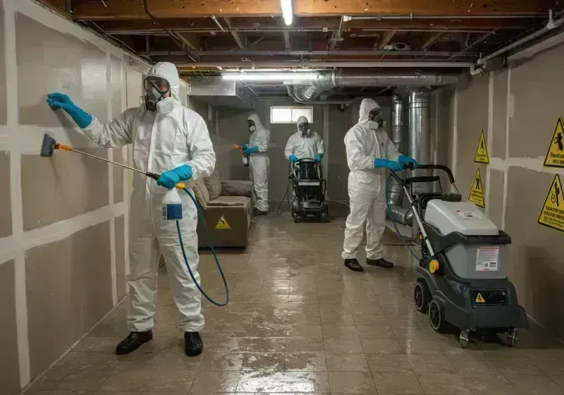 Basement Moisture Removal and Structural Drying process in Pike County, IL